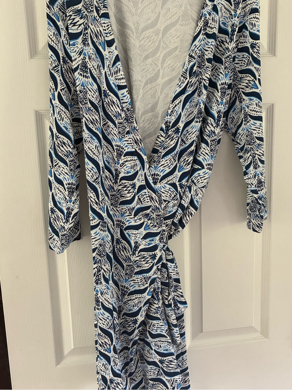 Lilly Pulitzer Blue & White Printed Wrap Romper